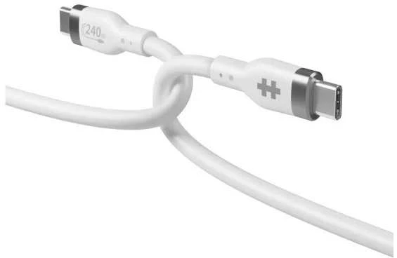 HyperDrive Kabelis hyper juice 240w silikoninis usb-c į usb-c laidas 2m - baltas