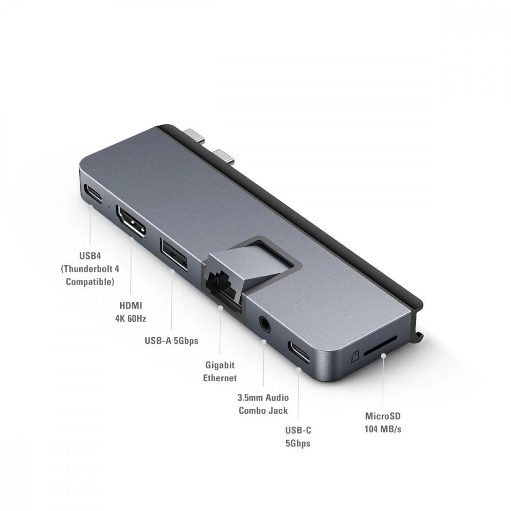 Targus Hiper | HyperDrive DUO PRO 7-in-2 USB-C šakotuvas, skirtas MacBook Air / Pro 2016-2020 | Ethernet LAN (RJ-45) jungtys 1 | HDMI jungtys kiekis 1