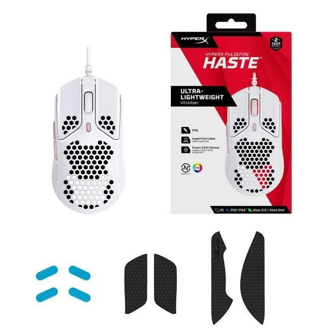 HyperX Pulsefire Haste žaidimų pelė, Balta