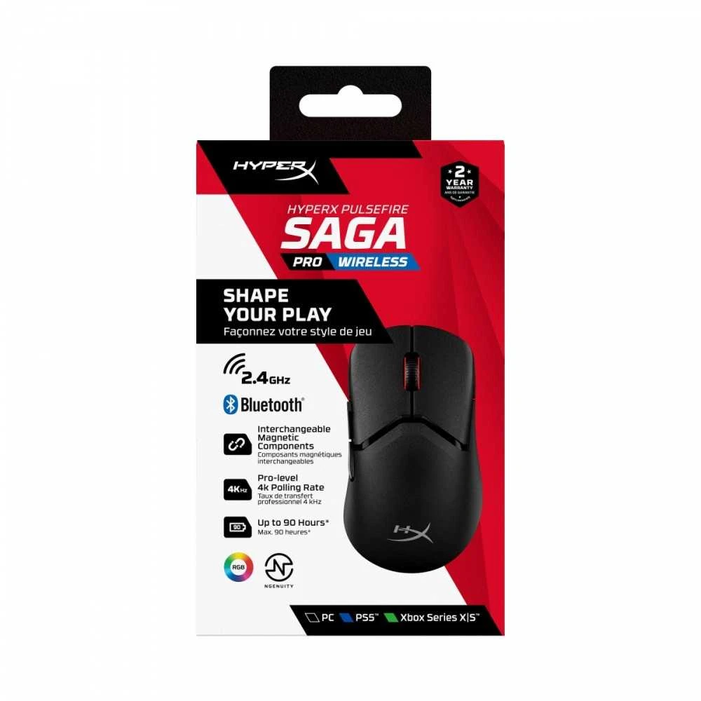 Hewlett Packard (HP) HyperX Pulsefire Saga Wireless – žaidimų pelė (juoda) – pelė