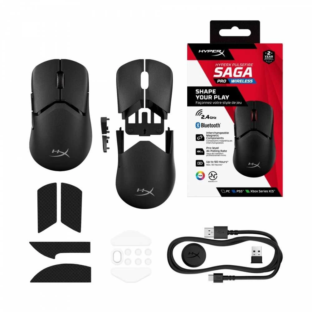Hewlett Packard (HP) HyperX Pulsefire Saga Wireless – žaidimų pelė (juoda) – pelė