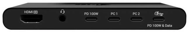 I-tec KVM dokas, HDMI, 2 prievadai, maitinimo šaltiniai, 2 x 100 W, garsas - Doko stotelė KVM 2 kompiuteriams