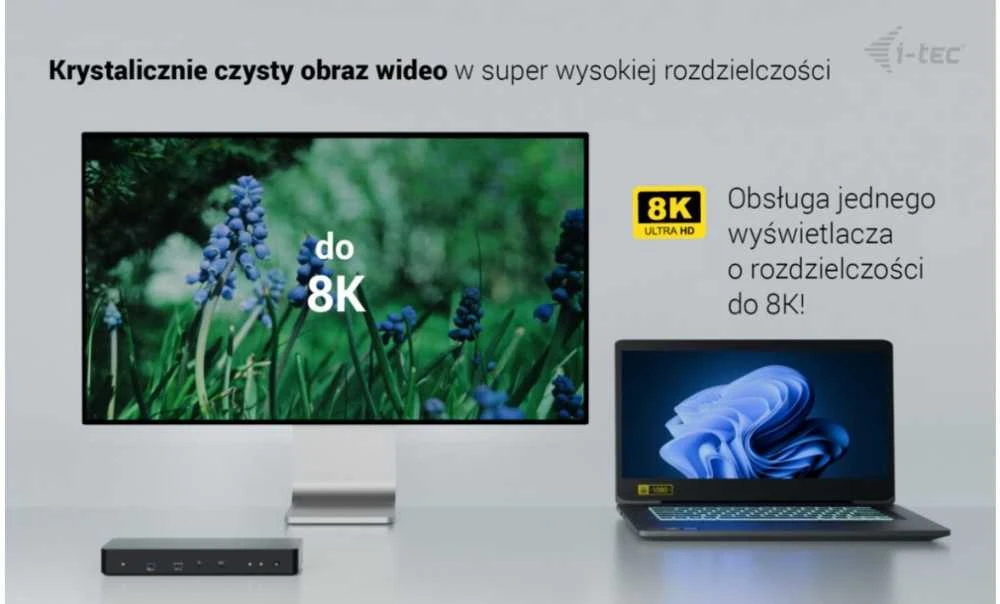 I-tec prijungimo stotelė su 8K raiškos palaikymu