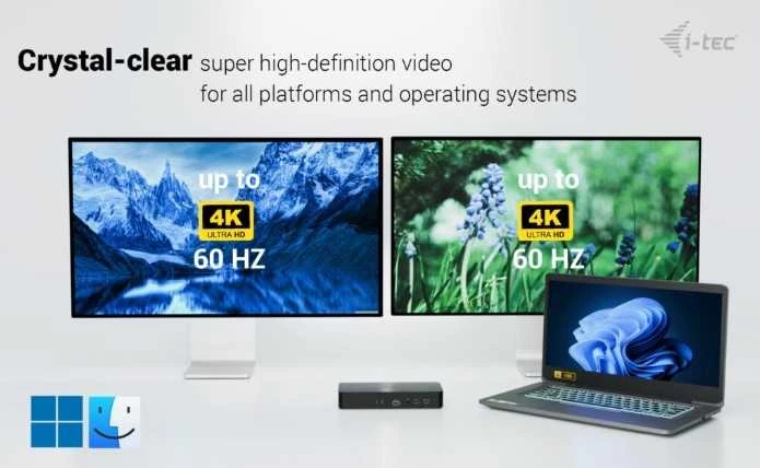 I-tec Universal Intelligent Dual Ekranas Dock PD100W