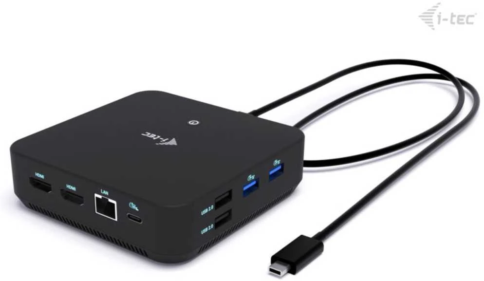 I-tec USB-C DP Dvigubas HDMI2xHDMI 4K 60Hz 1x USB-C (10Gbps) 5x USB-A (3x5Gbps) Maitinimo tiekimas 100W LAN Garsas + universalus įkrovimas 100W
