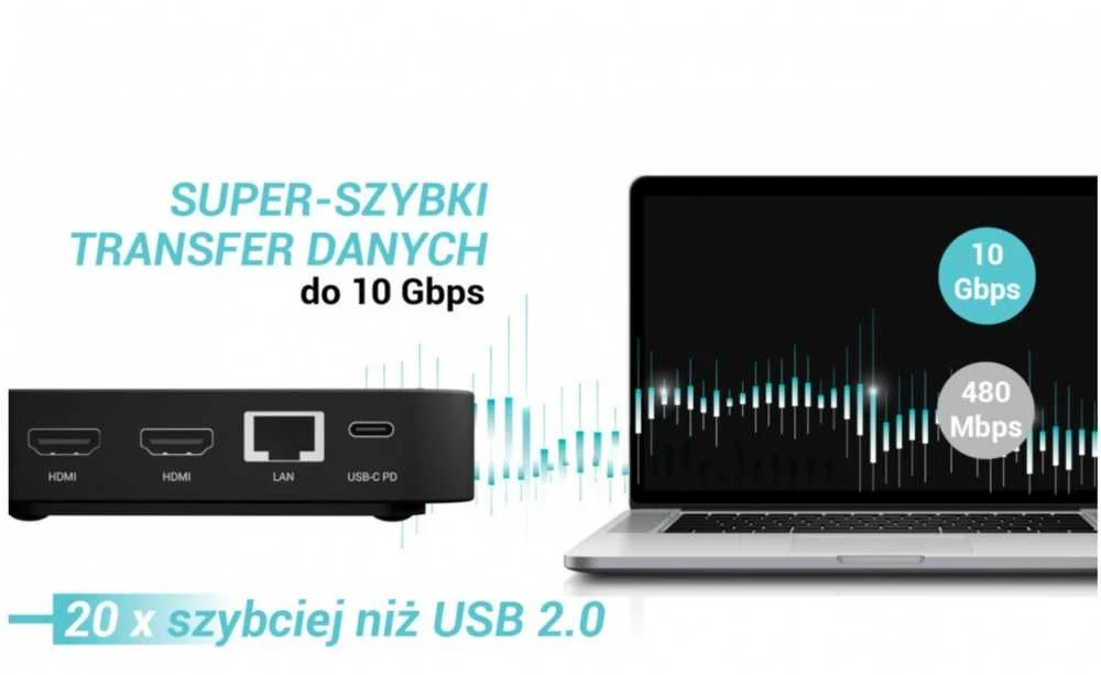I-tec USB-C DP Dvigubas HDMI2xHDMI 4K 60Hz 1x USB-C (10Gbps) 5x USB-A (3x5Gbps) Maitinimo tiekimas 100W LAN Garsas + universalus įkrovimas 100W