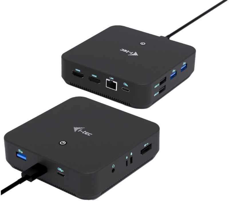 I-tec USB-C DP Dvigubas HDMI2xHDMI 4K 60Hz 1x USB-C (10Gbps) 5x USB-A (3x5Gbps) Maitinimo tiekimas 100W LAN Garsas + universalus įkrovimas 100W