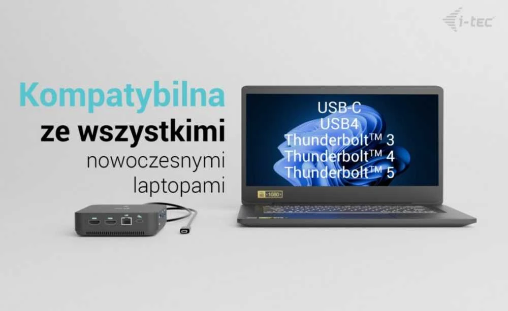 „I-tec USB-C DP“ dvigubas HDMI, 2xHDMI, 4K 60Hz, 1x USB-C (10Gbps), 5x USB-A (3x5Gbps), maitinimo šaltinis, 100 W LAN, garsas