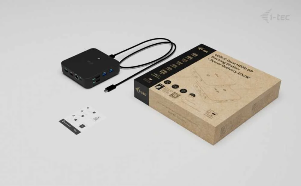 I-tec USB-C DP Dvigubas HDMI2xHDMI 4K 60Hz 1x USB-C (10Gbps) 5x USB-A (3x5Gbps) Maitinimo tiekimas 100W LAN Garsas + universalus įkrovimas 100W