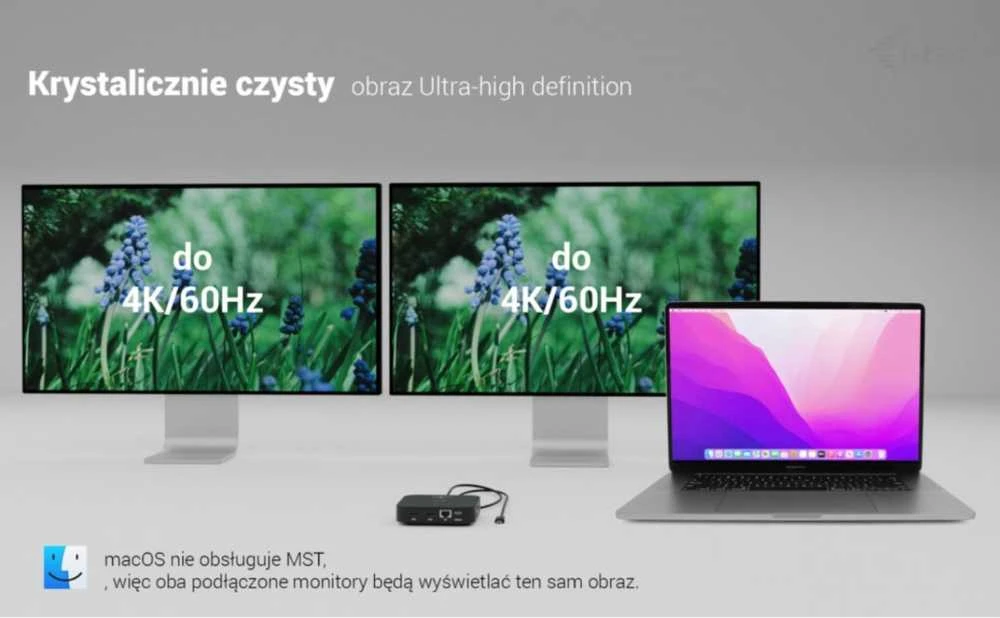 „I-tec USB-C“ dvigubas HDMI, 2xHDMI, 4K 60Hz, 2x USB-C (10Gbps+5Gbps), 4x USB-A (2x5Gbps), maitinimo šaltinis, 100 W LAN, garsas