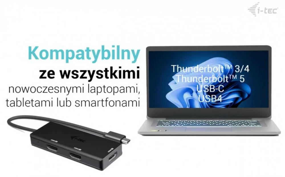 I-tec Doko stotelė usb-c triple 4k hdmi video adapter power delivery 100w