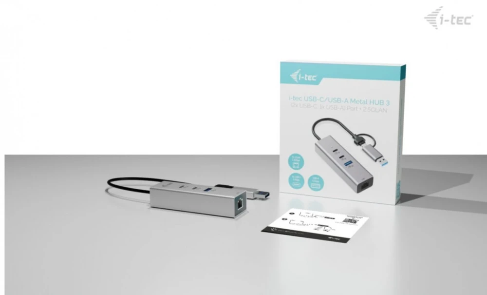 I-tec USB-C/USB-A metalinis šakotuvas 3 - 2x USB-C 1x USB-A 2.5GLAN