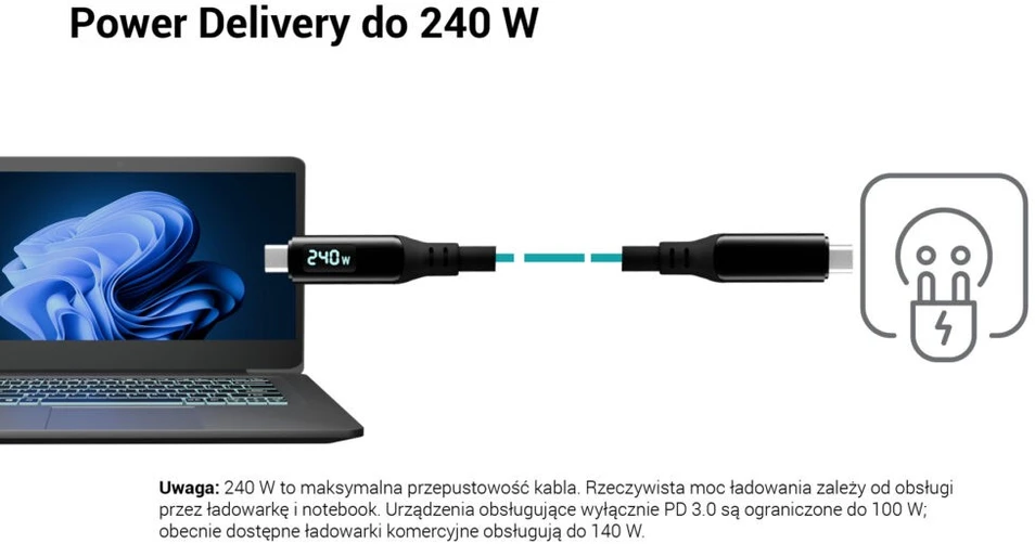 I-tec Kabelis thunderbolt 4/usb4 class pro cable 240w 2x 4k/120hz 40gbps lcd 150 cm