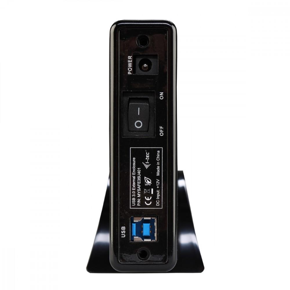 Serveris I-tec MYSAFE35U401 saugojimo diskų korpusas 3.5" HDD korpusas Juoda, Metalinis