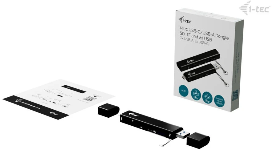 I-tec USB-C / USB-A adapteris SD TF 2x USB 1x USB-A 1x USB-C