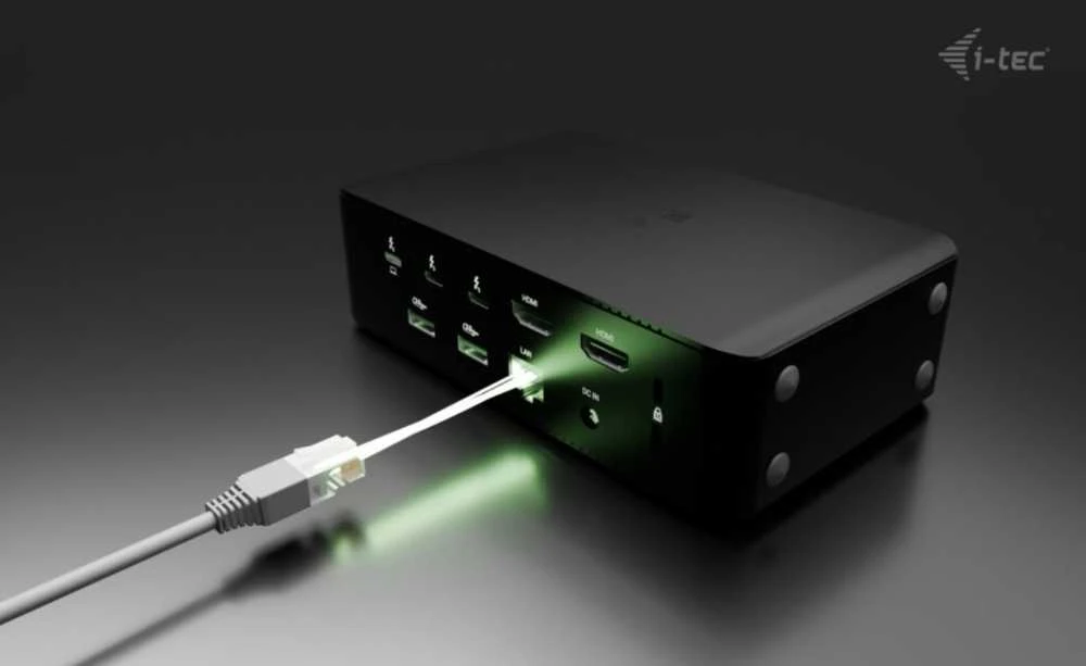 „I-tec Thunderbolt 5 Quattro“ ekrano dokas, 2x HDMI, 2x TB5 (iki 120 Gbps, 30 W), 5x USB (10 Gbps, BC 1.2), 2,5 colio garso išvesties kortelė, maitinimo šaltinis 140 W (TB5 kabelis, 1 m)