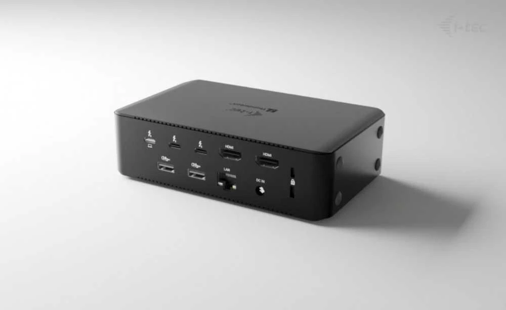 „I-tec Thunderbolt 5 Quattro“ ekrano dokas, 2x HDMI, 2x TB5 (iki 120 Gbps, 30 W), 5x USB (10 Gbps, BC 1.2), 2,5 colio garso išvesties kortelė, maitinimo šaltinis 140 W (TB5 kabelis, 1 m)