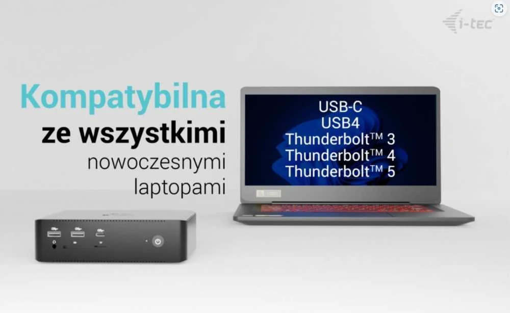 „I-tec Thunderbolt 5 Quattro“ ekrano dokas, 2x HDMI, 2x TB5 (iki 120 Gbps, 30 W), 5x USB (10 Gbps, BC 1.2), 2,5 colio garso išvesties kortelė, maitinimo šaltinis 140 W (TB5 kabelis, 1 m)
