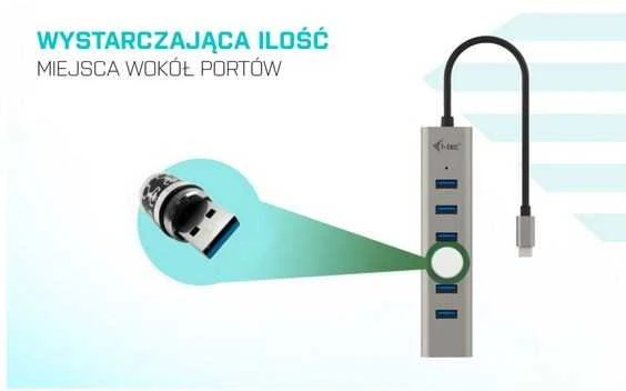 I-tec Stebulės usb-c įkrovimo metalinis stebulės 7 prievadas