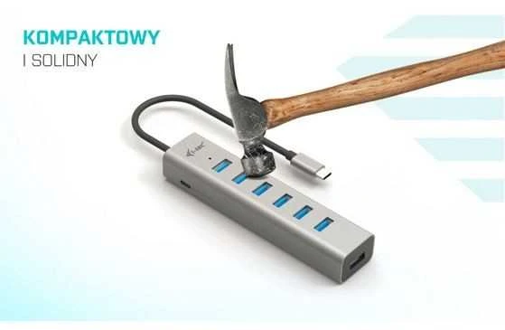 I-tec Stebulės usb-c įkrovimo metalinis stebulės 7 prievadas