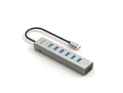 I-TEC USB-C įkrovimo metalinis HUB 7 prievadas be maitinimo adapterio
