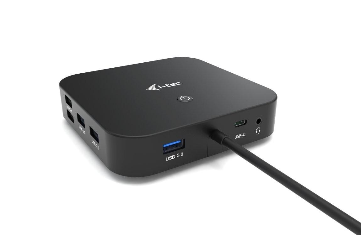 I-TEC USB-C Dual Ekranas MST DS 1xDP 1xHDMI 1xGLAN 3xUSB 3.0 2x USB 2.0 1xUSB-C-Datei 1xGarso / mikrofono lizdas 1x100W USB-C PD