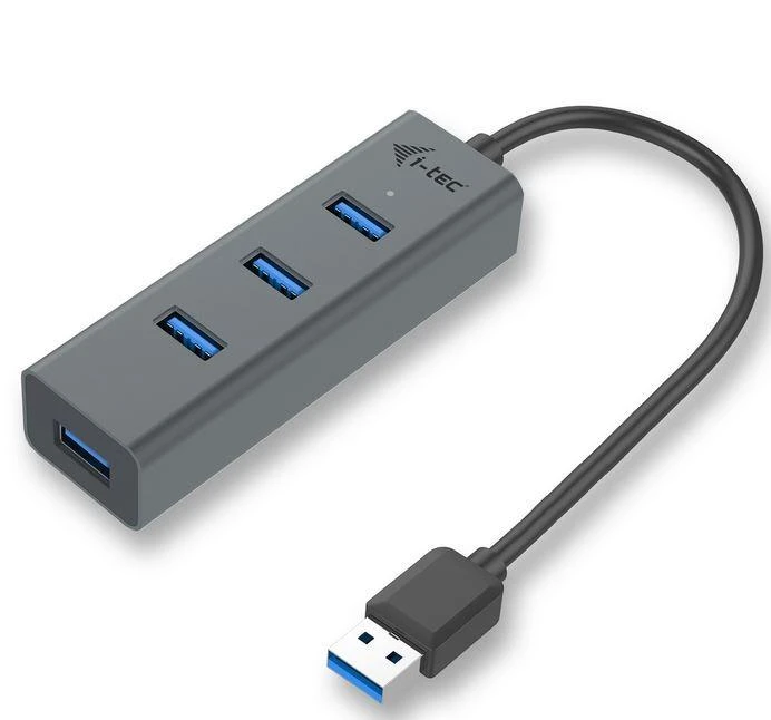 I-tec Metal U3HUBMETAL403 sąsajos šakotuvas USB 3.2 Gen 1 (3.1 Gen 1) Type-A 5000 Mbit/ai Pilka
