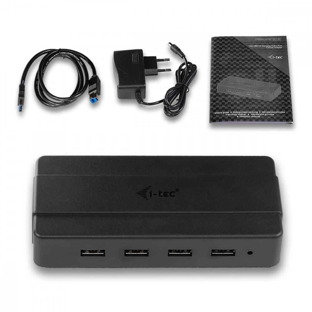 I-tec U3HUB445 sąsajos šakotuvas USB 3.2 Gen 1 (3.1 Gen 1) Type-B 5000 Mbit/ai Juoda