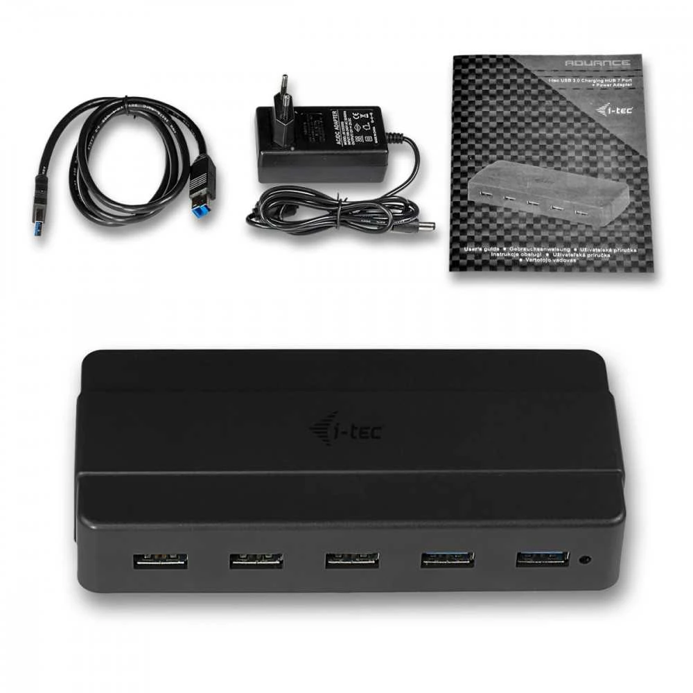 I-tec U3HUB742 sąsajos šakotuvas USB 3.2 Gen 1 (3.1 Gen 1) Type-B 5000 Mbit/ai Juoda