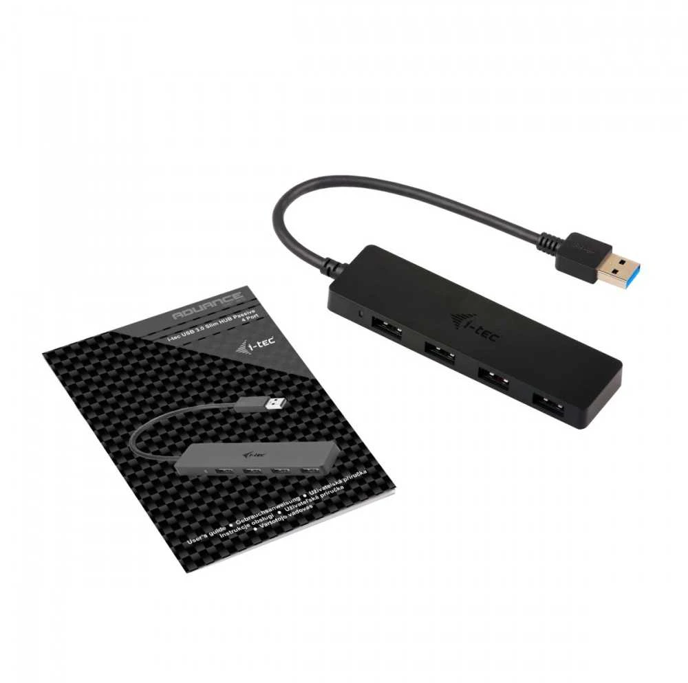 I-tec Advance U3HUB404 sąsajos šakotuvas USB 3.2 Gen 1 (3.1 Gen 1) Type-A 5000 Mbit/ai Juoda
