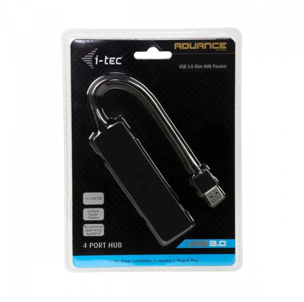 I-tec Advance U3HUB404 sąsajos šakotuvas USB 3.2 Gen 1 (3.1 Gen 1) Type-A 5000 Mbit/ai Juoda