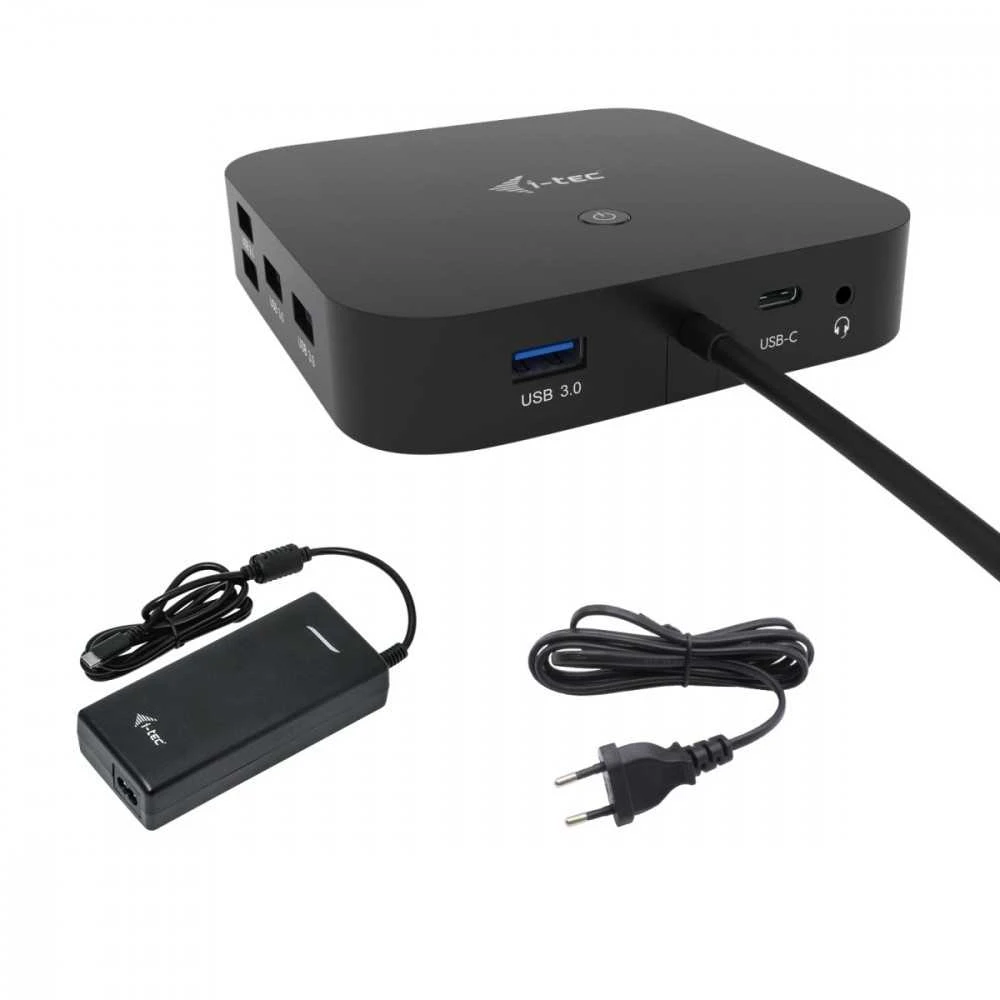 I-TEC USB-C Dual Ekranas MST DS 1x DP 1x HDMI 1xGLAN 3xUSB 3.0 2xUSB 2.0 1xUSB-C-Datei 1xGarso / mikrofono lizdas 1x100W USB-C PD + įkroviklis 112W