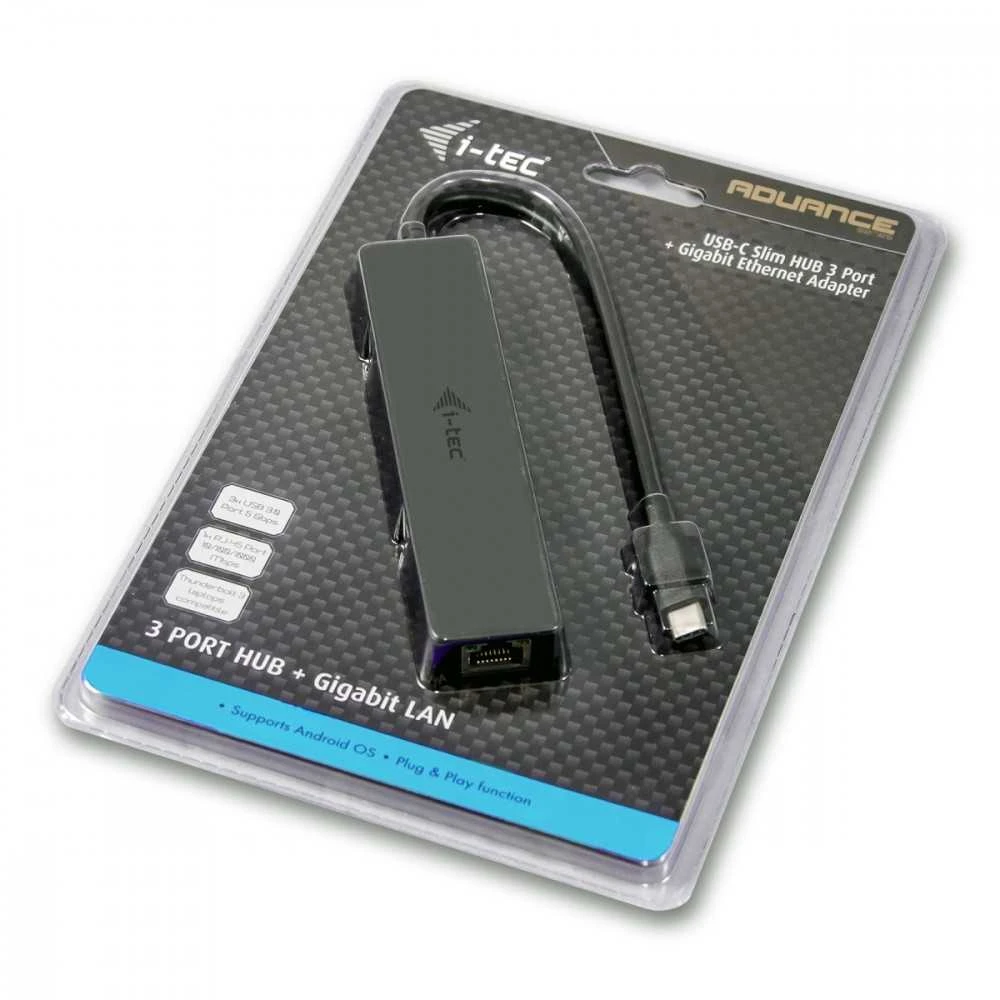 I-tec Advance C31GL3SLIM sąsajos šakotuvas USB 3.2 Gen 1 (3.1 Gen 1) Type-C 5000 Mbit/ai Juoda