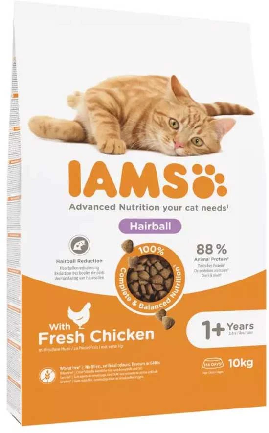 IAMS Adult Cat Hairball (vištiena) 10kg