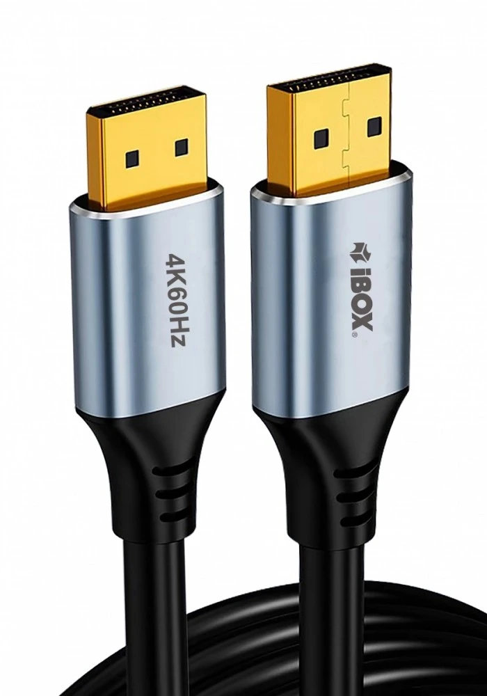 „iBox ITVDP012 DisplayPort“ kabelis 4K 60Hz auksinis kištukas 2 m