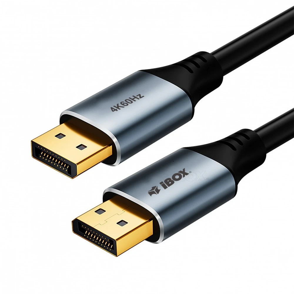 „iBox ITVDP011 DisplayPort“ kabelis 4K 60Hz auksinis kištukas 1 m