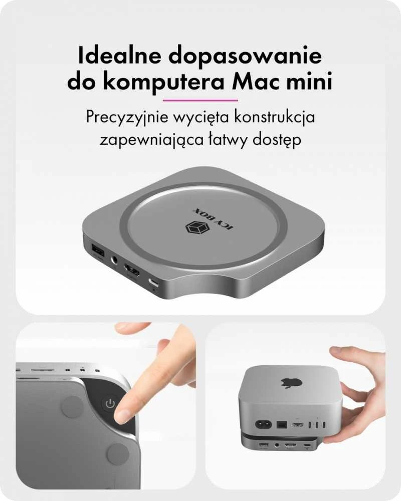 Icy Box daugiafunkcė stotelė Mac Mini M4
