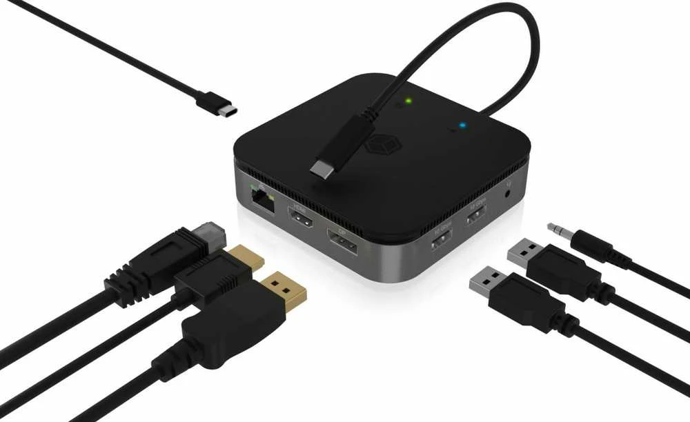 RaidSonic ICY BOX IB-DK408-C41 kelių prijungimo stotelė nešiojamiesiems kompiuteriams ir kompiuteriams
