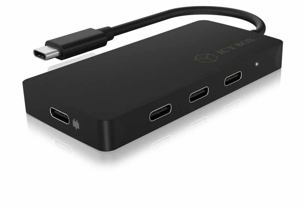 Icy Box Stebulėlis ib-hub1429-cpd 4x c tipo USB šakotuvas, 3x c tipo stebulė, 1x tipo c pd iki 100 vatų