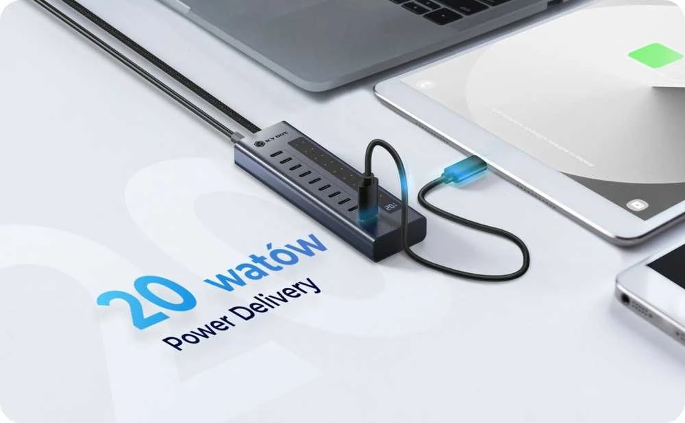 „Raidsonic Icy Box“ 10 prievadų USB C tipo 2 kartos šakotuvas | IB-HUB1450-C31