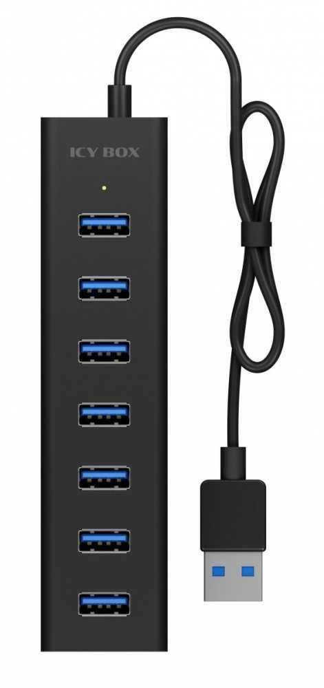 Icy Box RaidSonic ICYBOX IB-HUB1700-U3 7 prievadų šakotuvas su A tipo USB sąsaja ir maitinimo šaltiniu