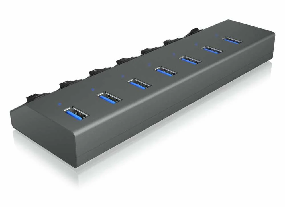 Icy Box RaidSonic ICYBOX IB-HUB1701-C3 7 prievadų šakotuvas su USB 3.0 Type-C ir Type-A sąsaja bei BC 1.2 palaikymu