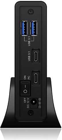 Icy Box RaidSonic ICYBOX IB-382H-C31 išorinis korpusas, skirtas 3,5 colio arba 2,5 colio HDD / SSD su USB 3.2 Gen 2 Type-C sąsaja ir USB šakotuvu