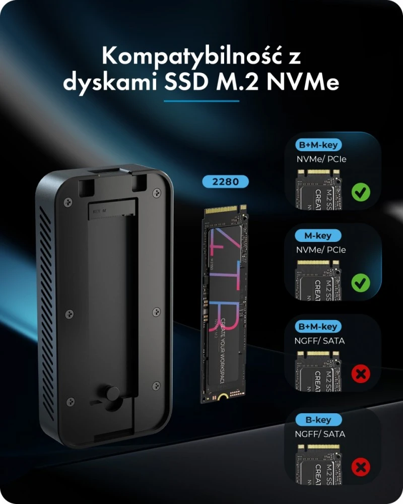 Nezatříděno Carruzzo ICY BOX Diamond Case 1980 SSD korpusas Juoda M.2