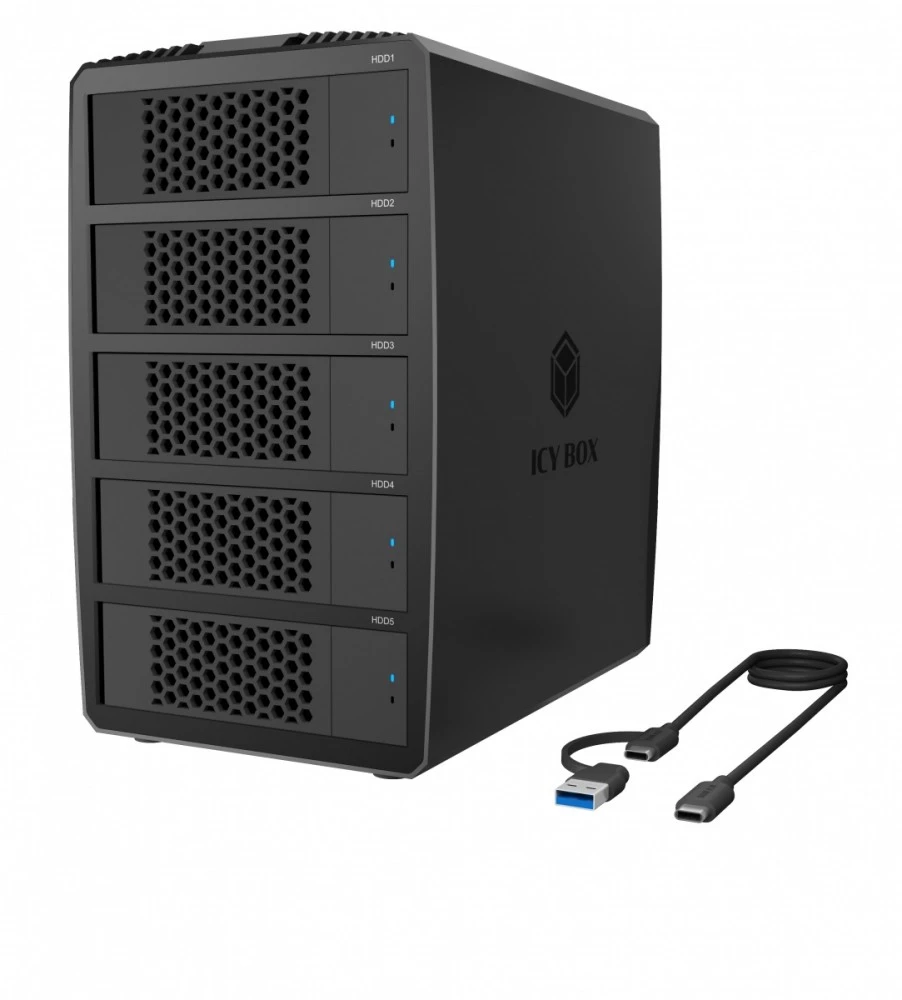 Nezatříděno „Icy Box System-RAID“ 5 colių įstrižainės diskas su 2,5 colio / 3,5 colio SATA disku, IB-RD3705-CU3 RAID 0,1,10,3,5, vienas, didelis, klonas