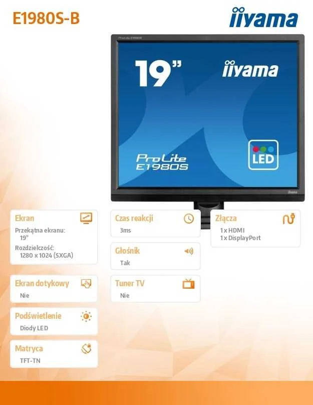 Monitorius iiyama ProLite E1980S-B1