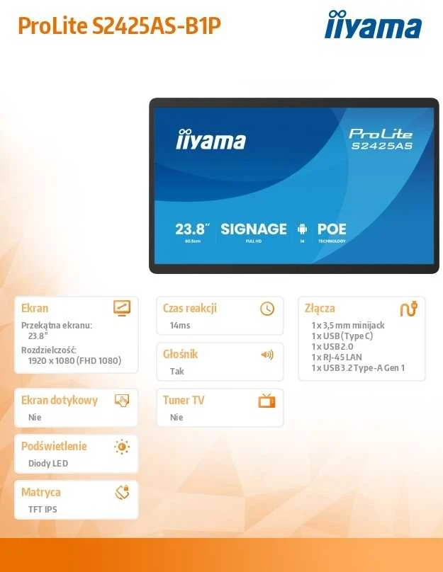 Monitorius iiyama ProLite S2425AS-B1P