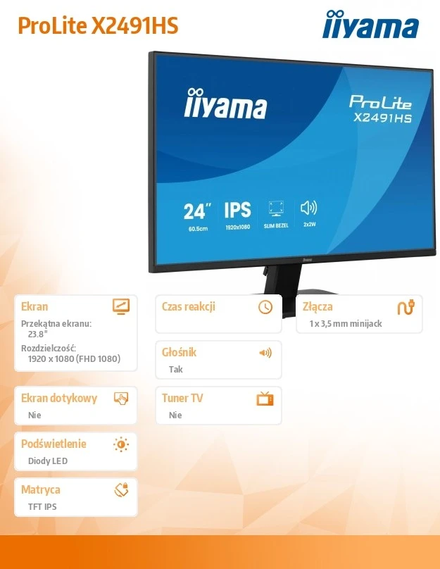 „iiyama X2491HS-B1“ 24 colių „Full HD IPS“ 120 Hz monitorius