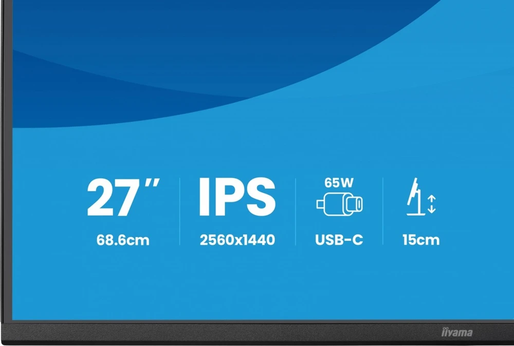 Monitorius iiyama ProLite XB2797QSN-B1 - 75Hz | QHD | IPS | 27" | USB-C PD65W | LAN