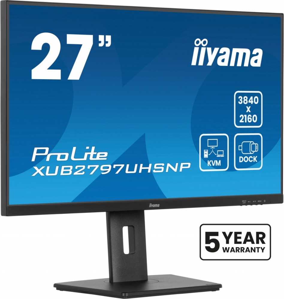 Monitorius „iiyama ProLite XUB2797UHSNP-B1“ – 60 Hz | 4K | 27 colių | IPS | 4 ms + „Norton Small Business“